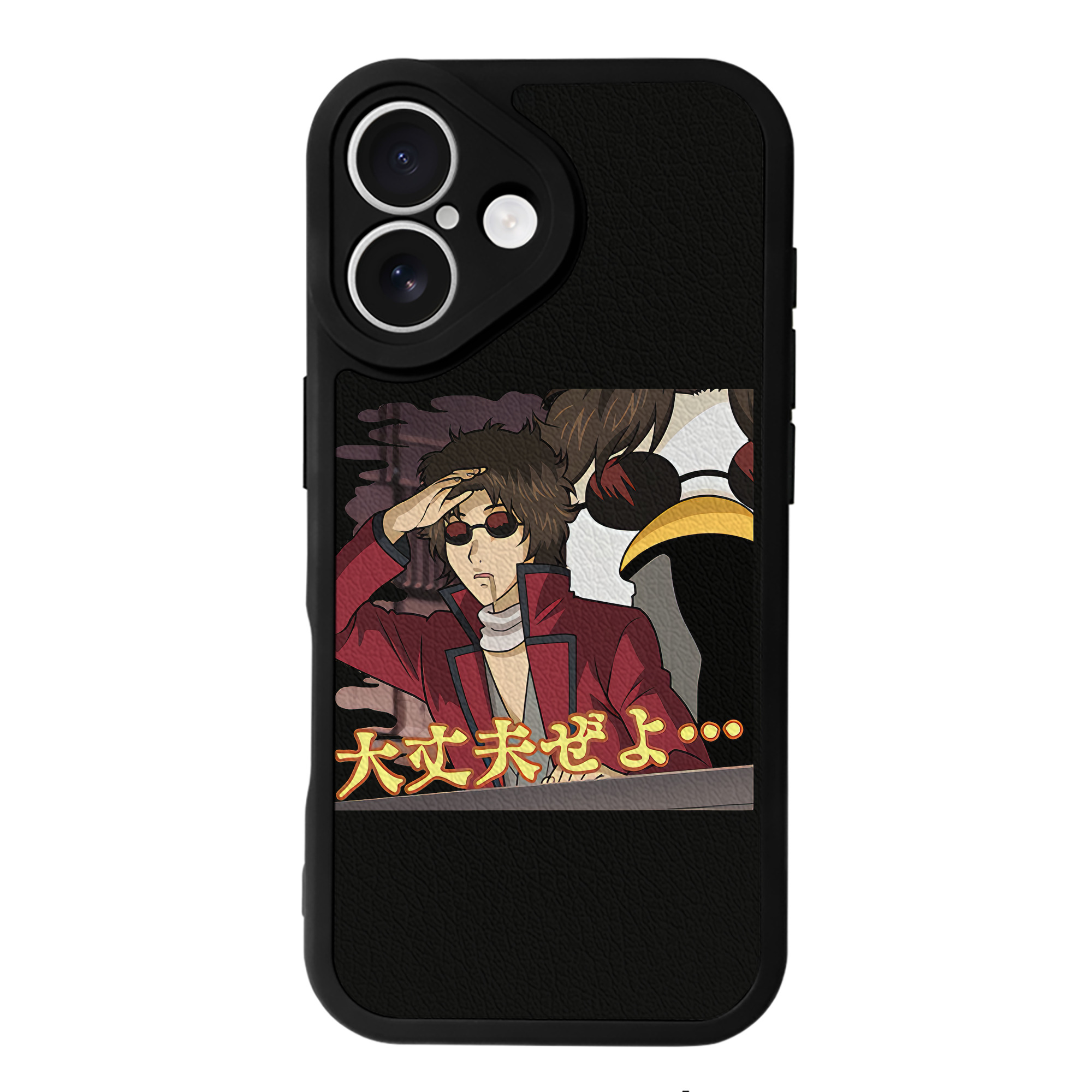 （画像用） ぎんたま 坂田銀時（さかたぎんとき） 神楽 志村新八（しむら しんぱち） GINTAMA Sakata Gintoki Kagura Shimura Shinpachi 【iPhone 16シリーズ対応】シリコンスマホケース（レザー調） 材質：シリコン